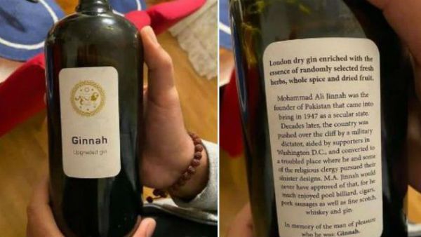 पाकिस्तान के कायदे आजम मोहम्मद अली जिन्ना के नाम पर शराब की बोतल, सोशल मीडिया पर विरोध