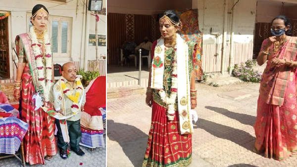अनोखी शादी: साढ़े 5 फुट की नेत्रहीन युवती ने 13 साल बड़े 3 फुट के सरकारी शिक्षक से विवाह किया