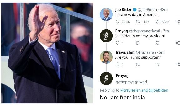 'Joe Biden is not my President',जानें ट्विटर पर ये क्यों कर रहा है ट्रेंड, भारत से जुड़ा है मामला
