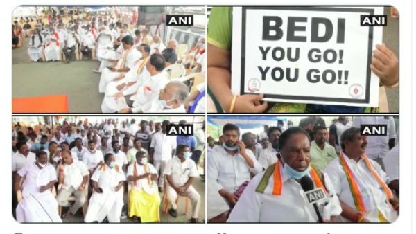 Call back Kiran Bedi: धरने पर बैठे CM नारायणसामी ने कहा-'किरण बेदी मुझे बदनाम कर रही हैं, पद से हटाओ'