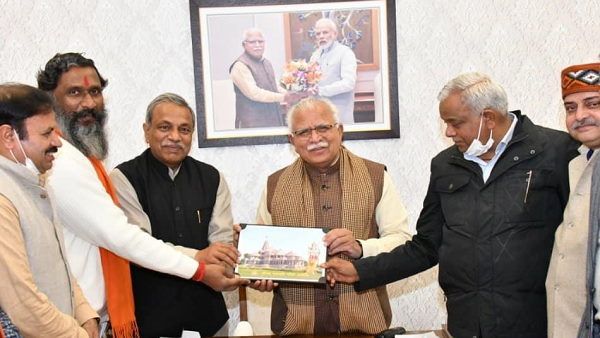 हरियाणा के CM खट्टर ने राम मंदिर निर्माण के लिए दिए 5.10 लाख रु., 6726 गांवों में चल रहा अभियान