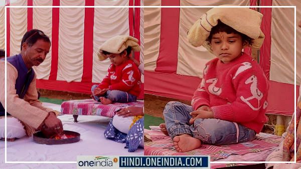 राजस्थान में पिता की मौत के बाद चार साल की बेटी खुश्मिता मीणा को पहनाई गई 'पगड़ी'