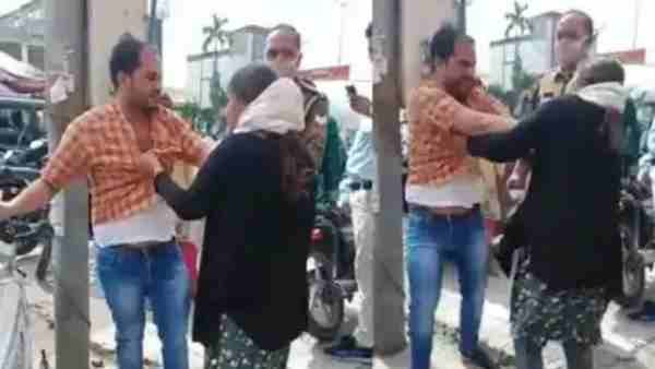 मेरठ: गर्लफ्रेंड को शॉपिंग कराते हुए पकड़ा गया पति, पत्नी ने बीच सड़क पर दोनों को जमकर पीटा