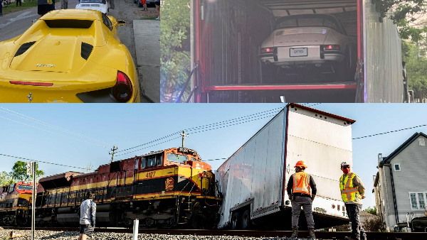 Super Expensive Crash: फेरारी-पोर्श जैसी लग्जरी कारें ले जा रहे ट्रक से टकराई ट्रेन, देखें Video