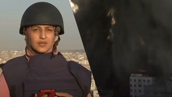 Gaza City में Live Reporting कर रही थी जर्नलिस्ट, बगल वाली बिल्डिंग पर गिरा रॉकेट, फिर भी डटी रही रिपोर्टर