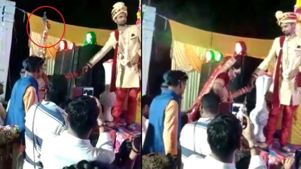 दुल्‍हन ने स्‍टेज पर चढ़ने से पहले की फायरिंग, फिर दूल्‍हे को पहनाई वरमाला, देखें VIDEO