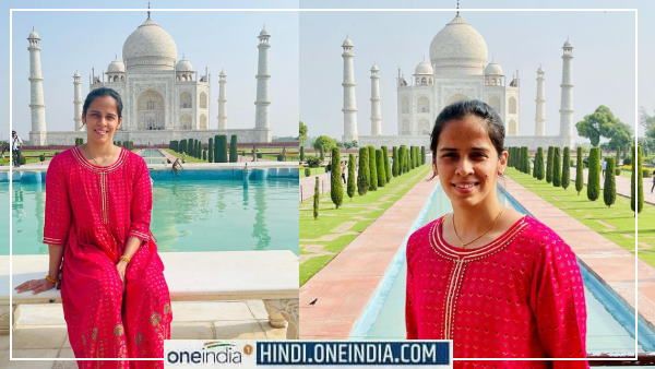Saina Nehwal पहुंचीं आगरा, पति संग किया Taj का दीदार, गाइड से पूछी ये बातें