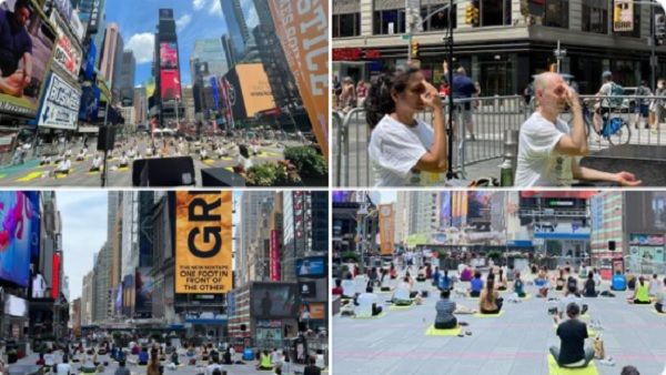 International Yoga Day 2021:न्यूयॉर्क में शानदार ढंग से मना योगा डे,टाइम्स स्क्वायर में 3000 लोगों ने किया योग