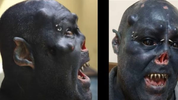 ब्राजील में सिर पर टैटू बनवाने का हुआ ऐसा भूत सवार, कि शख्स ने कटवा ली नाक-कान, बन गया डरावना 'शैतान'