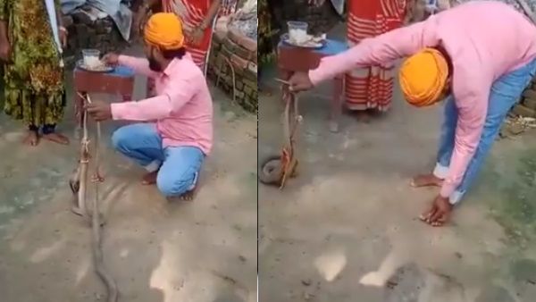VIDEO: जहरीले सांपों से खिलवाड़ शख्स को पड़ा महंगा, बहन के सामने ही भाई ने तोड़ दिया दम