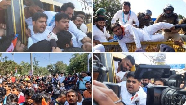 नई शिक्षा नीति के खिलाफ भोपाल में कांग्रेस का विरोध प्रदर्शन, पुलिस ने किया लाठीचार्ज