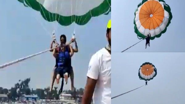 एडवेंचर के चक्कर में कपल की अटकी सांसें, बीच हवा में टूटी पैराशूट की रस्सी, Video Viral
