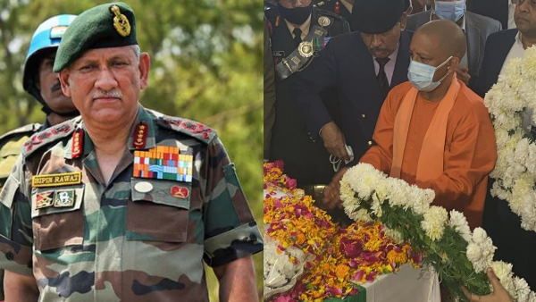 CDS रावत को श्रद्दांजलि देने पहुंचे CM योगी और धामी, कहा- ये पूरे देश के लिए बहुत बड़ी क्षति है