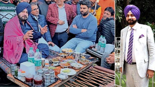 पंजाब कांग्रेस के प्रमुख नवजोत सिद्धू आए डेराबस्सी, खाट पर बैठकर खाए लजीज-व्यंजन, बोले- स्वाद लगा