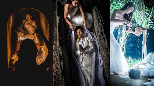 कब्रिस्तान में प्रेमी जोड़े ने करवाया प्री-वेडिंग फोटोशूट, कब्र में लेटा दूल्हा, नकली अंतिम संस्कार