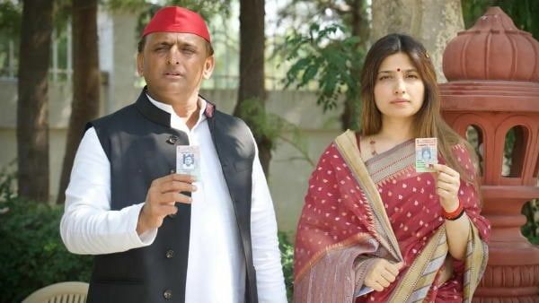 अखिलेश यादव ने जसवंतनगर में पत्नी डिंपल यादव के साथ डाला वोट, सीएम योगी पर साधा निशाना
