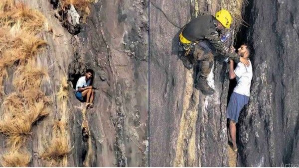 पहाड़ की दरार में 48 घंटे तक फंसे रहे युवक को सेना के जवानों ने किस तरह बचाया, देखें VIDEO