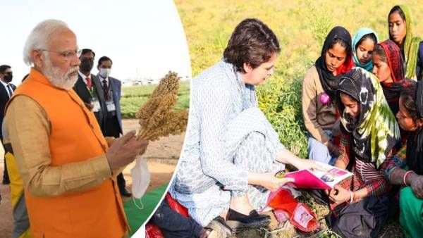 चना-मटर के दानों में मोदी-प्रियंका को आ रहा है राजनीति का स्वाद