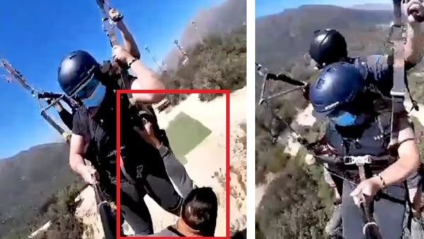 Video: पैराग्लाइडर की मदद कर रहा शख्स हवा में उड़ा, ऊंचाई पर पहुंचते ही हाथ छूटा