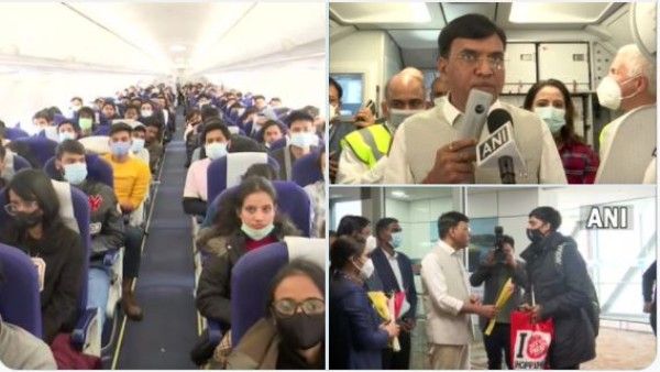 यूक्रेन में फंसे भारतीय छात्रों को लेकर दिल्ली पहुंची फ्लाइट, कैबिनेट मंत्री मनसुख मंडाविया ने किया स्वागत