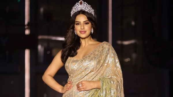 हरनाज़ कौर संधू ने पहनी टू-टोन मैटेलिक सीक्विन्ड साड़ी, जानें क्‍या है इसकी कीमत