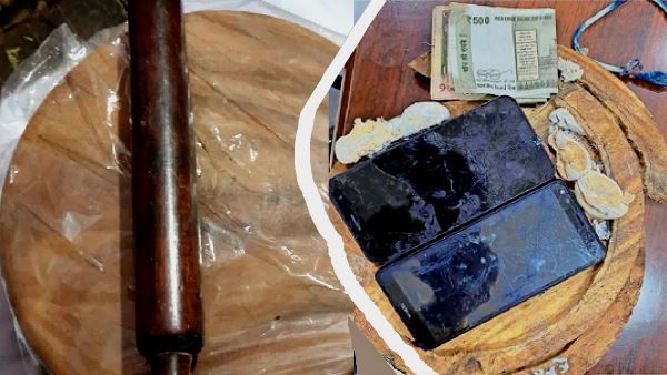 रोटी बेलने वाले चकला में 2 स्मार्टफोन छुपाकर लाया जेल, बेलन से निकली चार्जिंग केबल