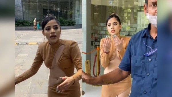 Hot ड्रेस पहन फोटो क्लिक करा रही थी उर्फी जावेद, गार्ड ने डाल दिया रंग में भंग, Video Viral