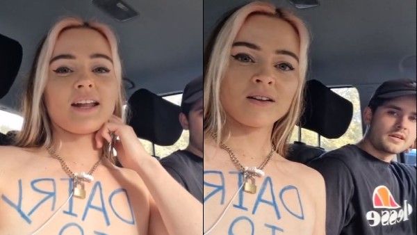 महिला ने फिर की हद पार, कोर्ट के बाहर ही टॉपलेस होकर किया विरोध प्रदर्शन, Video Viral