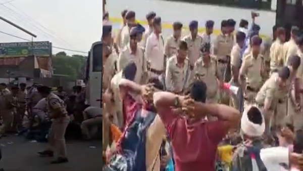 छत्तीसगढ़: सीएम हाउस का घेराव करने जा रहे विद्युत संविदा कर्मचारियों पर लाठीचार्ज