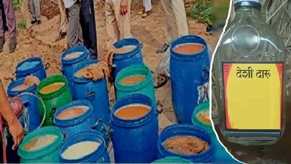 खेत में छप्पड़ के नीचे चल रही थी शराब की फैक्ट्री, फूटा भांडा, 4000 लीटर लाहन और बोतलें जब्त