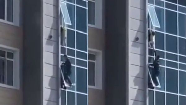 बिल्डिंग की 8वीं मंजिल से बच्चे को लटकते देख फरिश्ता बन गया व्यक्ति, दांव पर लगाई खुद की जान