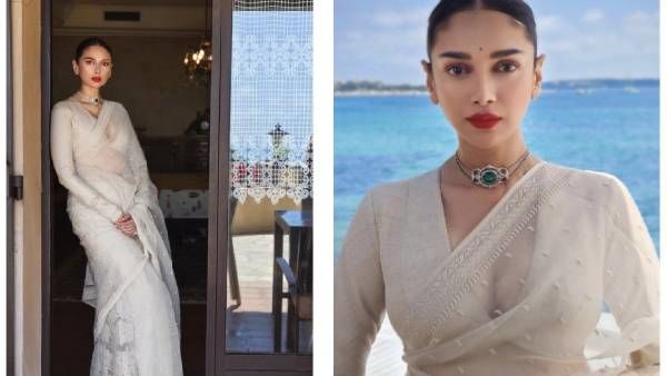 Aditi Rao Hydari ने कांस में किया डेब्यू, सब्यसाची की व्हाइट साड़ी में एक्ट्रेस ने लूटी महफिल