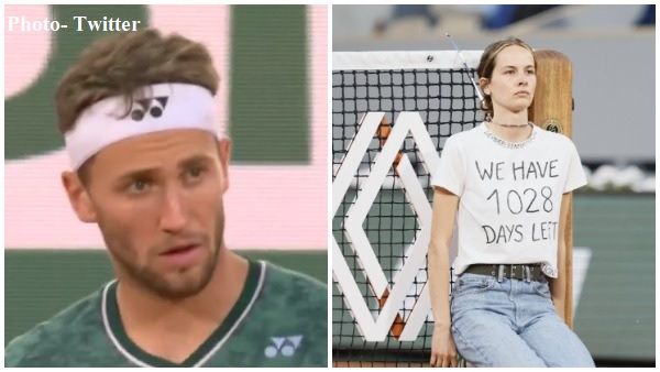 फ्रेंच ओपन का सेमीफाइनल मैच, लड़की ने चैन से खुद को बांधा, खिलाड़ी हटे, रुका मैच- VIDEO