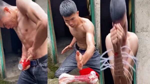 Video: युवक में गजब की पावर! उंगली से टिन के कैन में किया छेद, पंजे से तोड़ डाली हड्डी