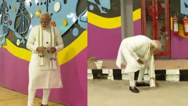 PM मोदी ने फिर जीते लाखों दिल, नई सुरंग में कूड़ा उठाकर दिया स्वच्छ भारत का संदेश, Video