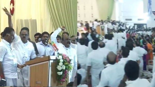 Video: चेन्नई में AIADMK की बैठक में हंगामा, ओ पन्नीरसेल्वम के ऊपर फेंकी गईं बोतलें
