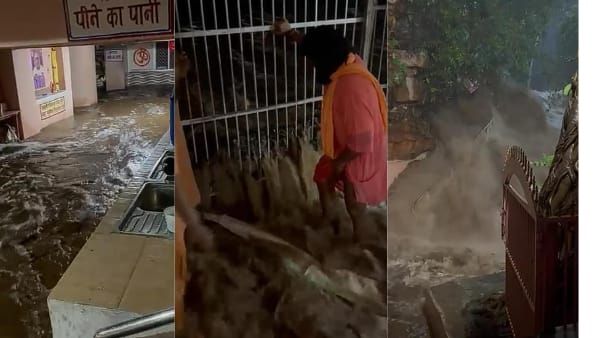 MP: देखते ही देखते धारकुंडी झरने ने लिया विकराल रूप, भारी बारिश से आश्रम में आया सैलाब