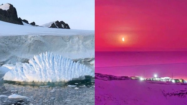 'दूसरी दुनिया' मिलने के बाद अब अंटार्कटिका में एक और रहस्यमयी घटना, आसमान हुआ गुलाबी