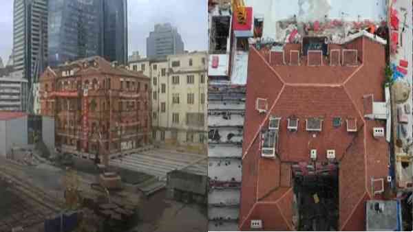 100 साल पुरानी, 3800 टन वजन की विशाल इमारत कैसे चलकर दूसरी जगह पहुंची ? देखिए Video