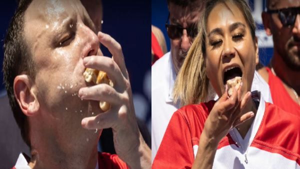 शख्स ने बना डाला अनोखा रिकॉर्ड, 10 मिनट में खाए 63 हॉट डॉग्स