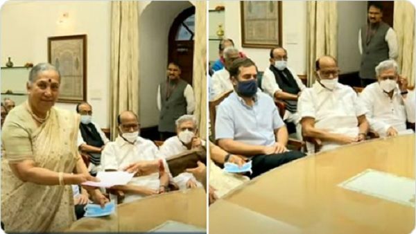 VIDEO: विपक्ष के उपराष्ट्रपति पद की उम्मीदवार मार्गरेट अल्वा ने नामांकन पत्र किया दाखिल, राहुल गांधी रहे मौजूद