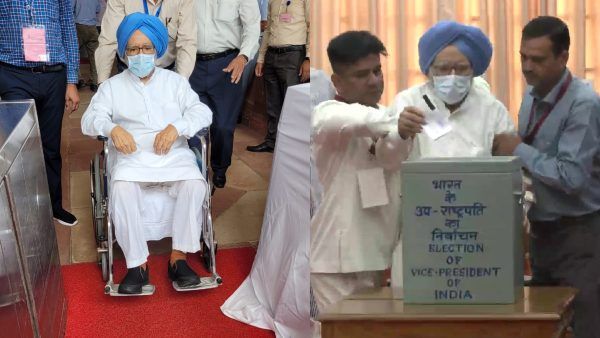 Vice President Election: व्हील चेयर पर वोट डालने पहुंचे मनमोहन सिंह, लोगों ने किया जज्बे को सलाम