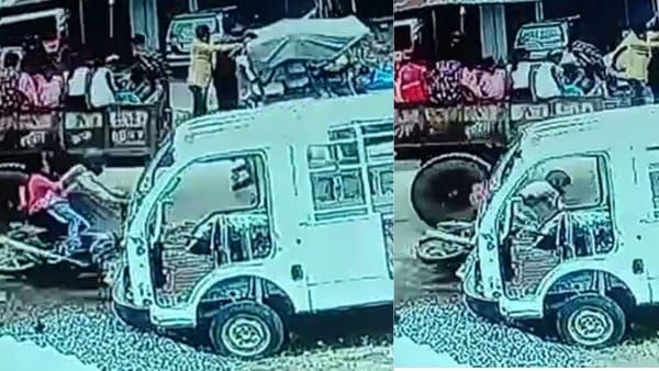 Rewa: ट्रैक्टर-ट्रॉली की चपेट में आया बाइक सवार, चाचा की मौत भतीजी घायल, घटना CCTV में रिकॉर्ड