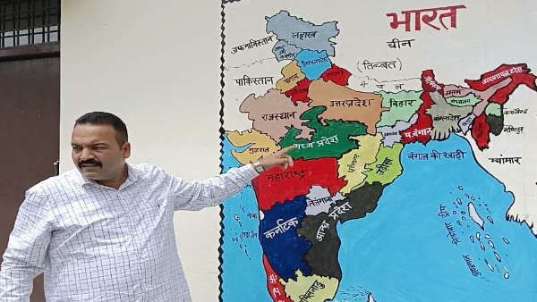 जिस नक्शे से पढ़ाया जाता है बच्चों को, सरकारी स्कूल की दीवार पर बने उस नक्शे से गायब मिली देश की राजधानी