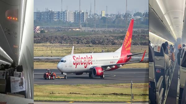 SpiceJet मुंबई जबलपुर फ्लाइट हुई डायवर्ट, यात्रियों ने किया हंगामा...Video Viral