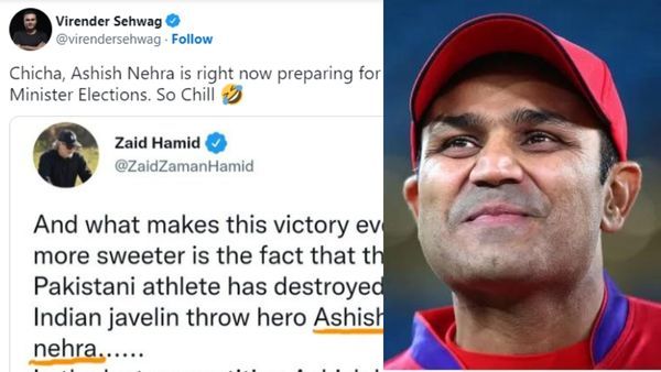 पाकिस्तानी होस्ट ने आशीष नेहरा को बताया भाला फेंक खिलाड़ी, वीरेंद्र सहवाग ने किया बुरी तरह ट्रोल