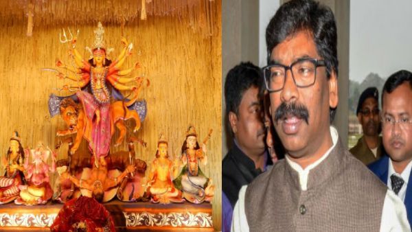 Jharkhand: सीएम सोरेन ने मंदिर पूजा पंडाल का किया उद्घाटन, मां दुर्गा से की लोगों की खुशहाली की कामना