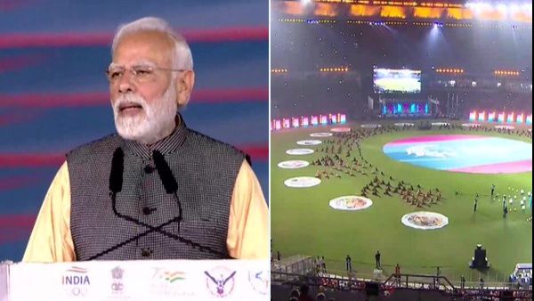 पीएम मोदी ने अहमदाबाद के नरेंद्र मोदी स्टेडियम में 36 वें राष्ट्रीय खेलों का उद्घाटन किया
