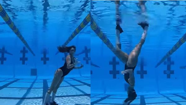 स्विमिंग पूल के अंदर लड़की ने किया उल्टे होकर डांस, पहले नहीं देखा होगा ऐसा अनोखा डांस