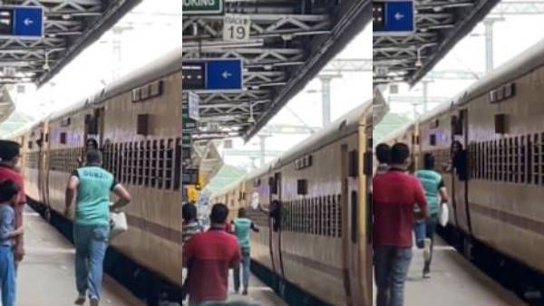 चल दी ट्रेन तो प्लेटफॉर्म पर दौड़ पड़ा डिलीवरी एजेंट, Video देख लोग बोले- DDLJ याद दिला दी